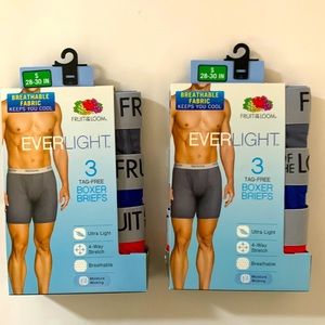 Fruit Of The Loom Everlight Bundle of 2 Packs Men’s Boxer Briefs Underwear NEW